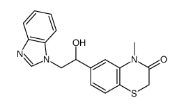 6-[1-hydroxy-2-(1H-1-benzo[d]imidazolyl)ethyl]-4-methyl-3,4-dihydro-2H-1,4-benzothiazin-3-one结构式
