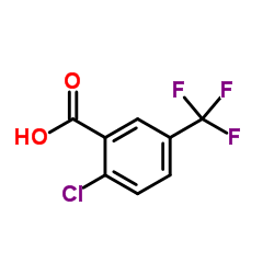 2-氯-5-(三氟甲基)苯甲酸结构式