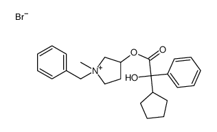 (1-benzyl-1-methylpyrrolidin-1-ium-3-yl) 2-cyclopentyl-2-hydroxy-2-phenylacetate,bromide Structure