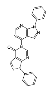 1,1'-diphenyl-1H,1'H-[4,5']bi[pyrazolo[3,4-d]pyrimidinyl]-4'-one结构式