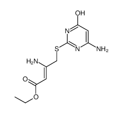 ethyl 3-amino-4-[(6-amino-4-oxo-1H-pyrimidin-2-yl)sulfanyl]but-2-enoate Structure