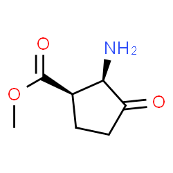 Cyclopentanecarboxylic acid, 2-amino-3-oxo-, methyl ester, cis- (9CI) Structure