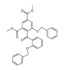 5-benzyloxy-4-(2-benzyloxybenzoyl)isophthalic acid dimethyl ester Structure