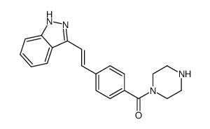[4-[(1E)-2-(1H-吲唑-3-基)乙烯基]苯基]-1-哌嗪基甲酮结构式