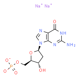 5'-Guanylic acid, 2'-deoxy-, monosodium salt结构式