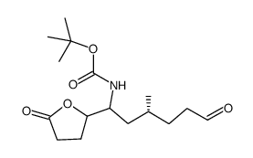 [(R)-3-methyl-6-oxo-1-(5-oxo-tetrahydro-furan-2-yl)-hexyl]-carbamic acid tert-butyl ester结构式