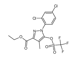 Ethyl 1-(2,4-dichlorophenyl)-4-methyl-5-(((trifluoromethyl)sulphonyl)oxy)-1H-pyrazole-3-carboxylate Structure