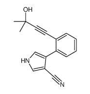 4-[2-(3-hydroxy-3-methylbut-1-ynyl)phenyl]-1H-pyrrole-3-carbonitrile结构式