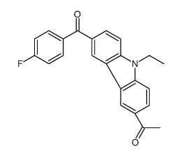 1-[9-ethyl-6-(4-fluoro-benzoyl)-9H-carbazol-3-yl]-ethanone Structure