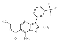 ethyl 7-amino-2-methyl-3-[3-(trifluoromethyl)phenyl]pyrazolo[1,5-a]pyrimidine-6-carboxylate Structure
