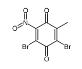 2,6-dibromo-3-methyl-5-nitrocyclohexa-2,5-diene-1,4-dione结构式