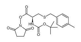 Boc-S-4-甲基苄基-D-半胱氨酸N-羟基琥珀酰亚胺酯结构式