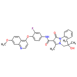 N-(3-氟-4-((7-甲氧基喹啉-4-基)氧基)苯基)-1-(2-羟基-2-甲基丙基)-5-甲基-3-氧基-2-苯基-2,3-二氢-1H-吡唑-4-酰胺图片