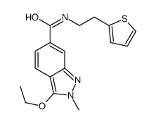 3-ethoxy-2-methyl-N-(2-thiophen-2-ylethyl)indazole-6-carboxamide结构式