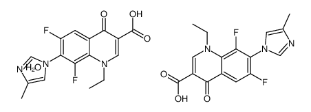 1-ethyl-6,8-difluoro-7-(4-methylimidazol-1-yl)-4-oxoquinoline-3-carboxylic acid,hydrate Structure