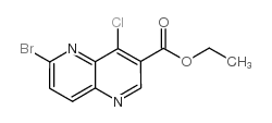 6-溴-4-氯-1,5-萘啶-3-羧酸乙酯结构式