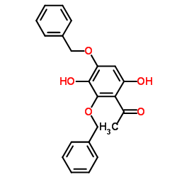 2-乙酰基-3,5-双(苄氧基)对苯二酚结构式