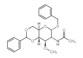 苄基-2-乙酰氨基-4,6-O-亚苄基-2-脱氧-3-O-甲基-α-D-吡喃葡萄糖苷结构式