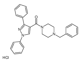 (4-benzylpiperazin-1-yl)-(1,3-diphenylpyrazol-4-yl)methanone,hydrochloride Structure
