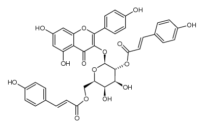 kaempferol 3-O-(2'',6''-di-O-(E)-(p-coumaroyl))-β-D-galactopyranoside结构式