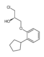 (R)-1-chloro-3-(2-cyclopentylphenoxy)propan-2-ol结构式