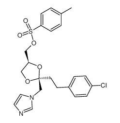 (2S,4S)-cis-2-(2-(4-chlorophenyl)ethyl)-2-(imidazol-1-yl)methyl-4-(p-toluene-sulfonyloxy)methyl-1,3-dioxolane结构式