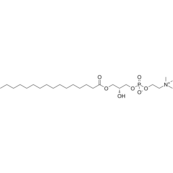 1-棕榈酰基-sn-甘油-3-磷酸胆碱结构式