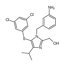 [1-[(3-aminophenyl)methyl]-5-(3,5-dichlorophenyl)sulfanyl-4-propan-2-ylimidazol-2-yl]methanol结构式