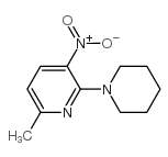 6-甲基-3-硝基-2-(1-哌啶基)吡啶结构式