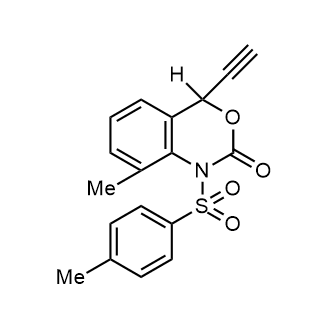 4-乙炔基-1,4-二氢-8-甲基-1-[(4-甲基苯基)磺酰基]-2H-3,1-苯并噁嗪-2-酮结构式