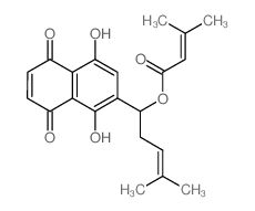 2-Butenoic acid,3-methyl-,1-(5,8-dihydro-1,4-dihydroxy-5,8-dioxo-2-naphthalenyl)-4-methyl-3-pentenylester, (S)- (9CI)结构式