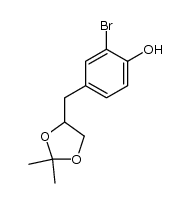 2-bromo-4-((2,2-dimethyl-1,3-dioxolan-4-yl)methyl)phenol结构式
