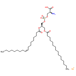 1-棕榈酰基-2-油酰基-sn-甘油-3-磷酸-L-丝氨酸(钠盐)结构式