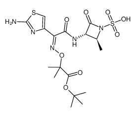 [3S-[3α(Z),4β]]-3-[[(2-amino-4-thiazolyl)[(1-t-butoxycarbonyl-1-methylethoxy)imino]acetyl]amino]-4-methyl-2-oxo-1-azetidinesulfonic acid picture