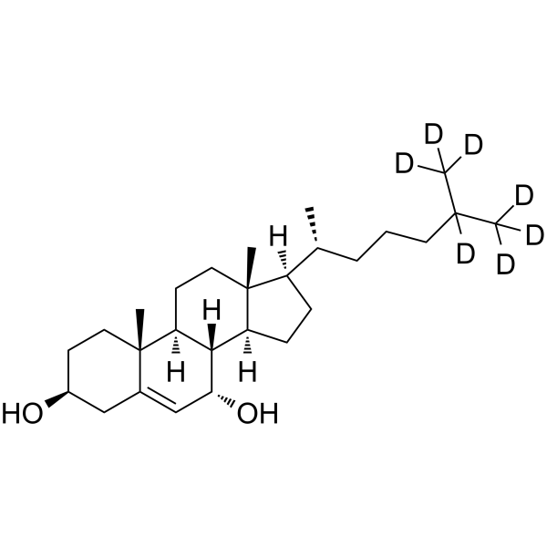 7α-羟基胆固醇-25,26,26,26-27,27,27-D7结构式