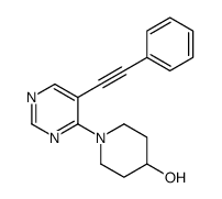 1-[5-(2-phenylethynyl)pyrimidin-4-yl]piperidin-4-ol Structure