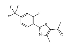 1-(2-(2-氟-4-(三氟甲基)苯基)-4-甲基噻唑-5-基)乙酮结构式