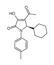 (5R)-4-乙酰基-5-环己基-1,5-二氢-3-羟基-1-(4-甲基苯基)-2H-吡咯-2-酮结构式