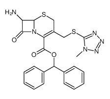 (6R)-3-[[(1-Methyl-1H-tetrazole-5-yl)thio]methyl]-7α-amino-8-oxo-5-thia-1-azabicyclo[4.2.0]octa-2-ene-2-carboxylic acid diphenylmethyl ester结构式