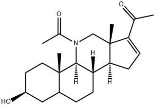11-Acetyl-3β-hydroxy-11-azapregn-16-en-20-one Structure
