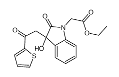 ethyl 2-[3-hydroxy-2-oxo-3-(2-oxo-2-thiophen-2-ylethyl)indol-1-yl]acetate Structure