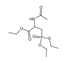DL-ethyl N-acetyl-2-amino-3-(diethylphosphono)propanoate结构式