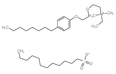 dodecane-1-sulfonic acid; ethyl-dimethyl-[2-[2-(4-octylphenoxy)ethoxy]ethyl]azanium结构式