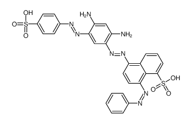 (5or8)-[[2,4-diamino-5-[(4-sulphophenyl)azo]phenyl]azo]-(8or5)-(phenylazo)naphthalene-2-sulphonic acid Structure
