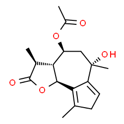 (3S)-4β-Acetoxy-6β-hydroxy-3,6,9-trimethyl-3aβ,4,5,6,8,9bα-hexahydroazuleno[4,5-b]furan-2(3H)-one Structure