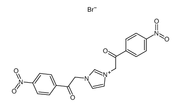 1,3-bis(2-(4-nitrophenyl)-2-oxoethyl)-1H-imidazol-3-ium bromide结构式