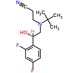 (S)-3-(叔丁基(2-(2,4-二氟苯基)-2-羟乙基)氨基)丙腈结构式