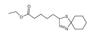 ethyl 5-(1-thia-4-azaspiro[4.5]dec-3-en-2-yl)pentanoate结构式