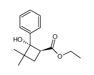 ethyl t-2-hydroxy-3,3-dimethyl-2-phenyl-r-1-cyclobutanecarboxylate Structure