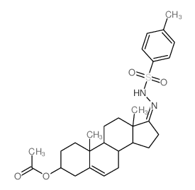 [10,13-dimethyl-17-[(4-methylphenyl)sulfonylhydrazinylidene]-1,2,3,4,7,8,9,11,12,14,15,16-dodecahydrocyclopenta[a]phenanthren-3-yl] acetate结构式